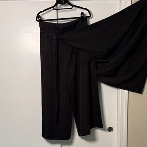 Mens Pleated Wide-Leg Pant black